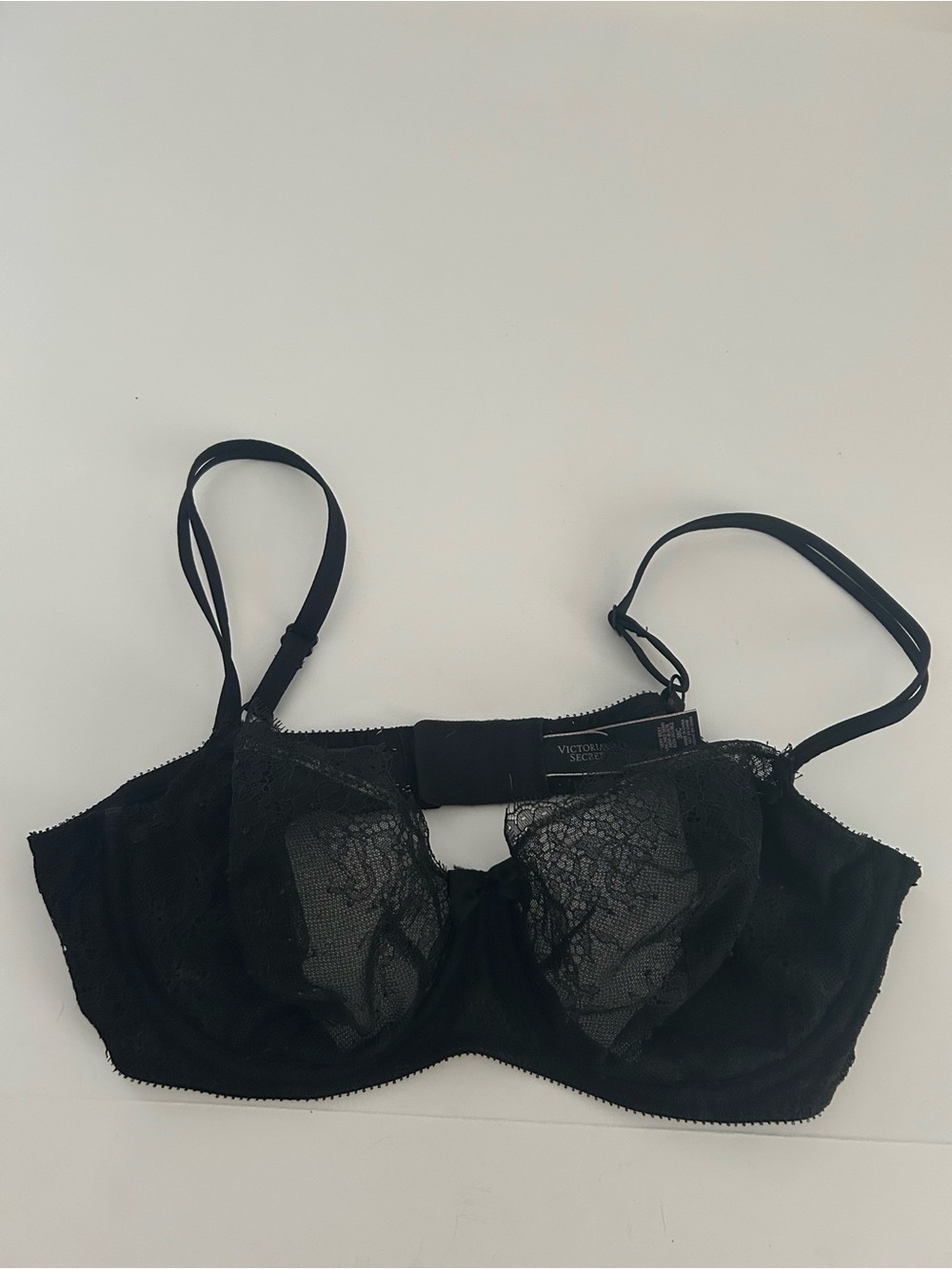 Victoria's Secret Black Lace Underwire Demi Bra | Size 38C